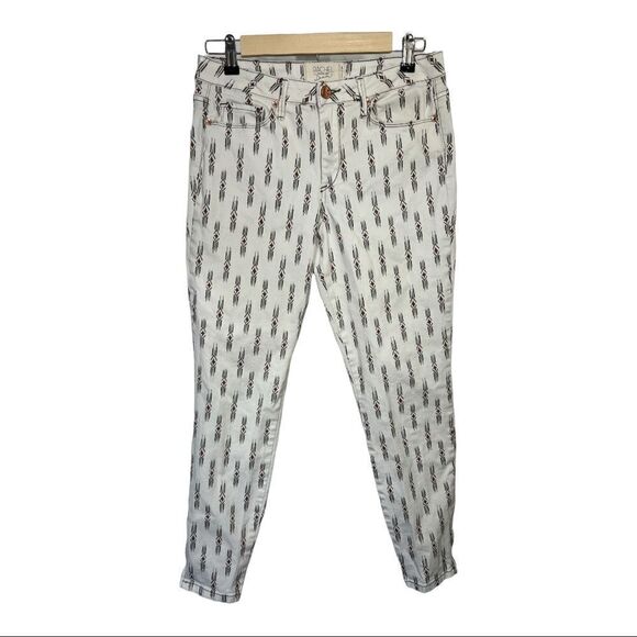 RACHEL RACHEL ROY Women’s Aztec Print Zip Cuff Skinny Jeans White Size 29 - Picture 1 of 12